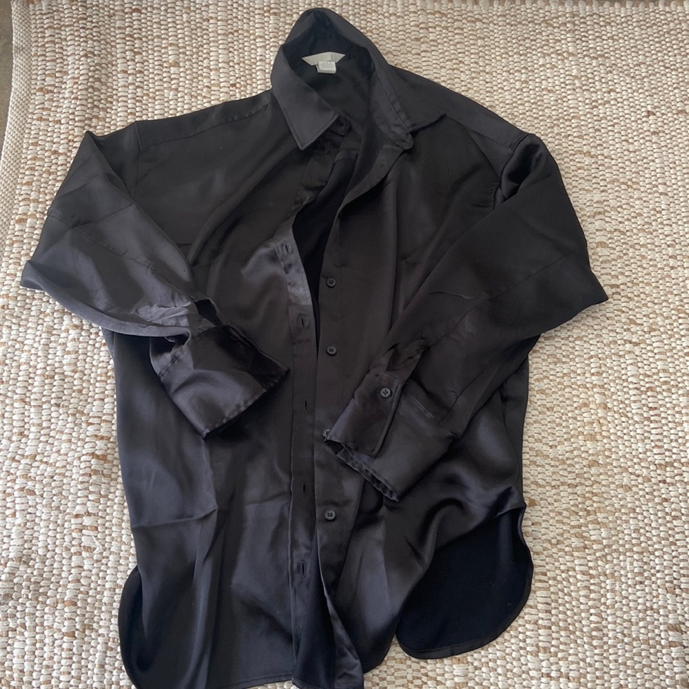 Oversized Silky Button Up